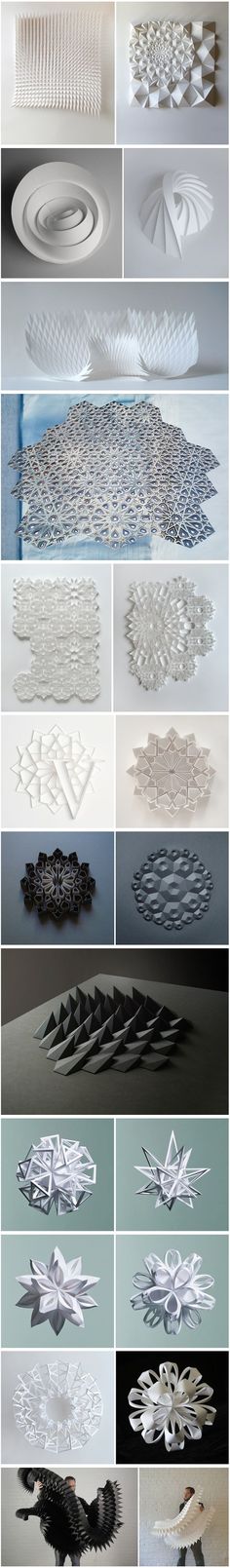 many different types of paper are shown in this collage, including white and black shapes