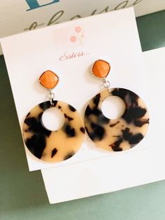 2020 New Statement Earrings / Orange Stud Earrings /Tropical Jewelry / unique gift for Friends /Tortoise earrings / Birthday Gifts for Her Tortoise Earrings, Chistmas Gift, Blue Bridal Earrings, Tropical Jewelry, Marble Earrings, Custom Initial Necklace, Christmas Gifts For Wife, Handmade Jewelry Necklace, Detailed Jewelry