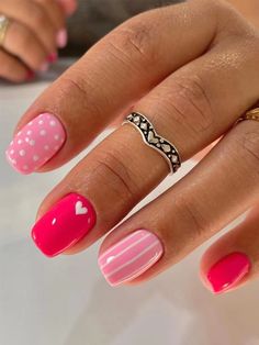 Free Returns ✓ Free Shipping✓. Upgrade Your Look With 24pcs Long Square Heart Print Full Cover Fake Nail Kit- Press On Nails at SHEIN. February Nails, Colorful Nails, Her Nails, Cute Gel Nails, Upgrade Your Look, Get Nails, Dipped Nails, Fancy Nails, Short Acrylic Nails