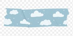 paper cut out with clouds and rain drops on the sky, transparent background png