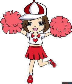 a girl in cheerleader uniform holding pom poms