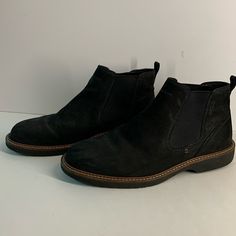 Ecco Chelsea Style Boots. Size 10. Never Worn. New Condition. Black Suede Leather. Black Suede Chelsea Boots Ankle-high, Black Suede Ankle-high Chelsea Boots, Casual Black Chelsea Boots With Leather Footbed, Winter Black Chelsea Boots With Suede Lining, Black Leather Chelsea Boots Casual Style, Casual Ankle-high Boots With Suede Lining, Casual Black Leather Chelsea Boots, Casual Black Medium Width Boots, Black Walking Boots With Leather Footbed