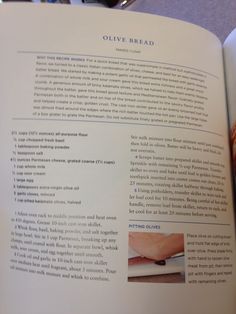 an open book showing instructions for cutting bread