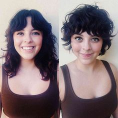 Shaggy Butterly Bob Hairstyle with Fringe Hairstyles For Thick Wavy Hair, Bob Hairstyle Ideas, Curly Shag Haircut, Trendy Bob, Hair Inspired, Trendy Bob Hairstyles, Short Dark Hair, Thick Wavy Hair