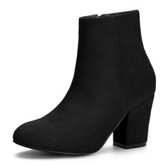 Shop Allegra K for round toe side zip chunky heel ankle boots you are looking for, get more women's chunky heel for yourelf. Order now! Free Returns! Christmas Party Shoes, Party Shoes Women, Western Dress With Boots, Casual Halloween, Chunky Ankle Boots, Chunky Heel Ankle Boots, Womens Chunky Heels, Ankle Boots Black, Block Heel Ankle Boots