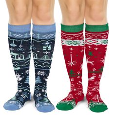 PRICES MAY VARY. CHRISTMAS SWEATER THEME (2 PACK): Spread holiday cheer with these funny knee high Christmas socks. One pair features a cool pattern with the message: "Snow Place Like Home", and the other pair showcases a reindeer pattern with the message: "Sleigh All Day". ONE SIZE FITS MOST: Men US size 6-13 feet, Women US size 7 and up FUN CHRISTMAS GIFT: Perfect for White Elephant parties, Secret Santa presents and Christmas stocking stuffers SUPER COZY WINTER SOCKS: Made from a super soft c Snow Place Like Home, Santa Presents, Sleigh All Day, Reindeer Pattern, Snow Place, White Elephant Party, Secret Santa Presents, Funny Holiday, Xmas Sweater