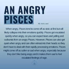 an angry piscies poem with the caption'when angry, piss tend to come off as static at first will likely collide into their emotions quickly