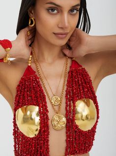 Buy Halterneck Body Piece for only ₹64,800.00 at MISHO! Luxury Brass Necklaces For Parties, Araku Valley, Victoria Monet, Mode Hippie, Heritage Jewellery, Black Onyx Stone, Zodiac Pendant, Coral Jewelry, Heat Styling Products