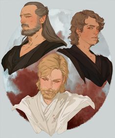 the three main characters in star wars, from left to right luke and leif