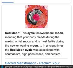 Full Moon Menstruation, Period On Full Moon, Menstrual Blood Magic