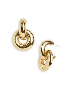 Baublebar Mia Linked Circle Drop Earrings Chic Earrings Classy, Earring Inspo, Jewelry Wishlist, Gold Bead Earrings, Chic Earrings, Winter Formal, Trendy Earrings, Colby, Gold Drop Earrings