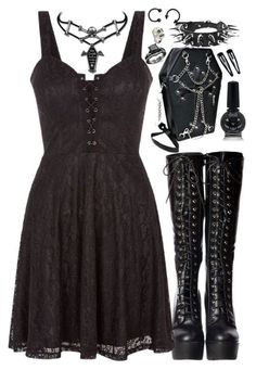 Lacy Black Dress, Eyelet Lace Dress, Grunge Goth, Eyelet Dress, Gothic Outfits, Alternative Outfits, Edgy Outfits