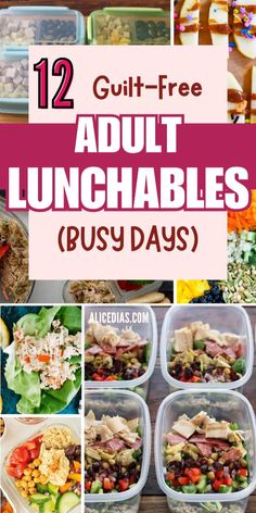 Discover 12 healthy and easy-to-pack adult lunchables. Perfect for low-calorie, delicious meals on the go! Healthy Foods On The Go, Easy Lunches For Adults, Alpha Gal Lunch Ideas, Healthy In The Go Lunch, Cold Prep Meals, Lunches Under 400 Cal, Healthy Lunch Ideas Adults, Healthy Lunches For Adults, Easy Healthy Lunch On The Go