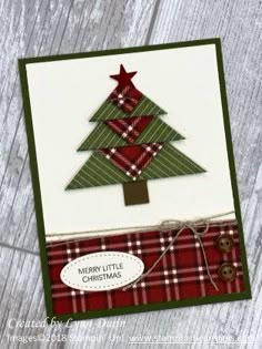 a card with a christmas tree on it