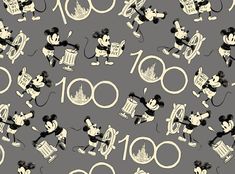 a mickey mouse pattern with the number 100 on it