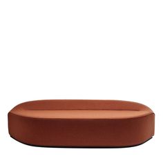 an orange round couch on a white background