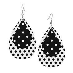 PRICES MAY VARY. Black and White Earrings Are Made Of Quality Textured PU Leather (Faux Leather), Copper On The Inside And Silver Plated On The Outside With Advanced Plating Technology, Made Of Soft Material, Teardrop Shape. Earrings Are About 1.5 Inches/ 3.8 Cm Long And 2.25 Inches/ 5.7 Cm High; The Proper Length Makes These Earrings Look Refined And Elegant. 2 Pcs Water Drop Leather, Ear Hooks Equipped With Ear Plugs. They Are Beautiful When You Wear Them Polka Dot Earrings. Light Weight Not B Gifts Girlfriend, Polka Dot Earrings, Black And White Earrings, Packing Jewelry, Teardrop Dangle Earrings, Gifts Jewelry, Mother Birthday Gifts, Polka Dot Design, Stylish Earring