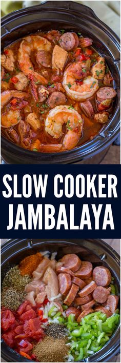 slow cooker jambaalaya with shrimp and vegetables