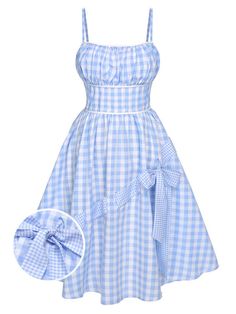 Immerse yourself in vintage comics vibes with Retro Stage's 1940s Dark Comics Halter Swimsuit. Make a statement at the beach with retro flair. Kawaii, Retro Stage, Blue Gingham Dress, Double Breasted Dress, Blue Sundress, Blue Plaid Dress, Vintage Romper, Plus Size Prom, Dress Retro