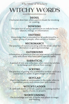 Witch Basics, Witchy Words, Beginner Witch, Witch