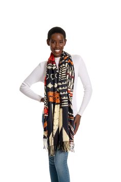 PRICES MAY VARY. Soft Material:Our fashion scarf made of 20% cashmere 80% viscose fabric,super soft and cozy,thick and warm,skin-friendly and comfortable,reversible and both side printed. Large Size:Winter scarf is 78.7x27.5inch include tassels,oversized wrap scarf for most women,wear this thick blanket scarf keep you warm in cold winter,all season can be use. Unique Design:Shawl wrap with beautiful african pattern print,colorful design is not fade,long-lasting,double sided scarf will keep you l Scarf Wearing Styles, Warm Shawl, Thick Blanket, Scarf For Women, Fashion Scarf, African Pattern, Wrap Scarf, Blanket Wrap, Friends Mom