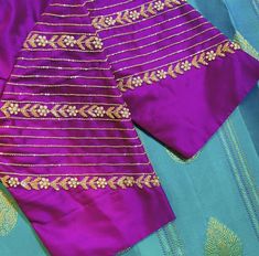 Heavy Blouses, Basic Blouse Designs, Magam Work Designs, Simple Blouses, Maggam Blouses, Embroidered Blouses, Lace Blouse Design