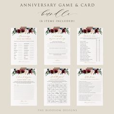 baby shower game with burgundy flowers and greenery