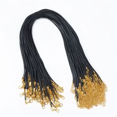 PRICES MAY VARY. 1.Bulk beading supplies come with totally 50 pieces of necklace cord in black color. Ideal for necklace making, bracelet making and jewelry making. 2.The black cords are hard to break, smooth surface, lightweight, rope ends with metal alloy wrap, strong and durable, and the leather cord looking is cool to match your pendants. 3.Each necklace cord is 1.5mm in diameter, 47cm in length with a lobster claw clasp and extension chain, you can adjust the length to fit your needs. 4.The Necklace String, Braided Leather Necklace, Jewelry Making Cord, Necklace Cord, Necklace Making, Necklaces Jewelry, Black Necklace, Beading Supplies, Braided Leather