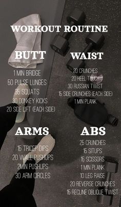 a poster with instructions for how to do a workout