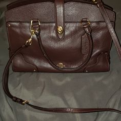 Coach Bag. Deep Brown Large Pocket On Front. Two Sides In Middle And 2 Zipper Pockets. I Had Used 1 Time But I Used The Other Day To Go To Wedding So It's Been Used 2 Times. There Is Matching Wallet In Closet Bags Coach, Deep Brown, Coach Bag, Coach Purse, Michael Kors Hamilton, Coach Purses, Coach Bags, Zipper Pocket, Shoulder Bags