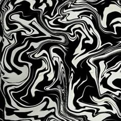 an abstract black and white painting with wavy lines