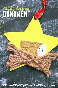 an ornament made out of rope with a star on it