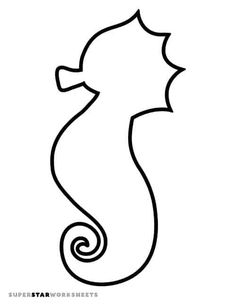 a black and white drawing of a seahorse on a white background with the words, `