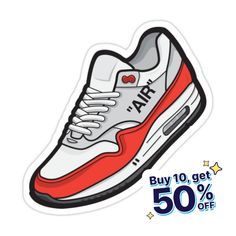 Decorate laptops, Hydro Flasks, cars and more with removable kiss-cut, vinyl decal stickers. Glossy, matte, and transparent options in various sizes. Super durable and water-resistant. An Iconic sneakers from Swoosh brand. Get Hype! Vinyl Decal Stickers, Vinyl Decal, Water Resistant, Vinyl, Cars, Sneakers, For Sale