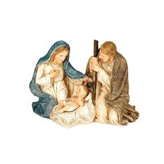 a nativity figurine with a baby jesus in the manger scene on a white background