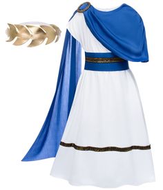 PRICES MAY VARY. 【Packing list】Toga*1， Shawl *1，Headdress*1，Belt*1 【Size】:Suitable for most children aged 2-12.Universal for boys and girls.Detailed size, refer to the picture. 【Feature】:Travel back in time to ancient Greece and Rome, and make your kids love history. 【Material】:polyester, and the fabrics and stitches are well made. Clothing materials are safe and environmentally friendly, avoid skin irritation, non-toxic odor, and do not fade. 【Application】:Suit for History theme parties,Greece Toga Party Costume, Greek Toga, Greek God Costume, Toga Costume, Roman Costume, Pretend Play Costumes, Toga Party, Greek Costume, Carnival Dress