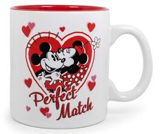 a mickey mouse mug with the words perfect match on it