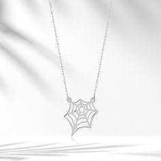 🕸 8k/14k/18k Solid Gold Spider Web Necklace,Spiderman Jewelry,Spooky Necklace,Cobweb pendant,Spider Lover Gift,Insect Necklace,Scary Jewelry 🕸 A gold spider net for Halloween! 🕸 The spider is the best artist and web designer of all times. 🕸 The details of the Product:  - Weight: Approximately 1,43g - All of our products are handmade produced of 8K, 14K, 18K real gold. The certificates of the diamonds we use in our products will be delivered by the cargo together with your orders. - Make sure you choose the right size and color before completing your order. If there is a preference you want to change, please contact us via message before your order is shipped. - All of our products are delivered to cargo within 1-6 working days. - Comes in a fancy jewelry box. - Your orders are under th Scary Jewelry, Spiderman Jewelry, Gold Spiderman, Spooky Necklace, Oval Sapphire Diamond Ring, Spider Web Necklace, Web Necklace, Spider Net, Insect Necklace