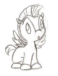 a drawing of a little pony sitting down