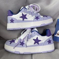 Purple Dopamine Star Sneakers Shoes Step up your footwear game with our Dopamine Women's Casual Sports Star Sneakers! 🌟 Featuring a unique blend of casual and sporty style, these sneakers are designed to add a touch of dopamine to your outfit. Made with high-quality materials, they offer exceptional durability and comfort for all-day wear. 👟 Premium materials for long-lasting performance 🌬 Breathable design to keep your feet fresh and comfortable ⭐ Stylish star pattern that stands out from th Platform Shoes Purple, Chunky Sneakers Colorful, Purple Platform Sneakers, Trendy Purple High-top Sneakers With Round Toe, Casual Purple Sneakers For Skateboarding, Trendy High-top Breathable Skate Shoes, Trendy Skate Shoes With Boost Midsole For Sports, Casual Purple Sneakers With Vulcanized Sole, Trendy Round Toe Skate Shoes