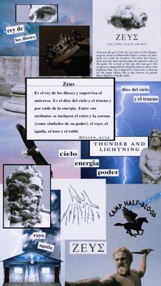 a collage of photos with words and pictures on them, including an image of a man