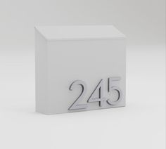 a white box with the number twenty five in it