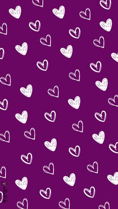 many white hearts on a purple background