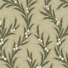 Khaki Green Climbing Leaf Wallpaper Neoclassical Pattern, Flower Lilly, Colour Palate, Sage Wallpaper, Dark Green Wallpaper, Valley Flowers, Country House Interior, Green Home Decor, Beautiful Forest