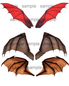 two red and one orange bats are facing each other in the same direction on a white background