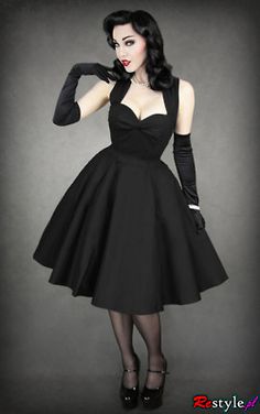 Stile Pin Up, Vestidos Pin Up, Black Pin Up, Pin Up Vintage, Look Retro, Circle Dress, Pin Up Dresses, فستان سهرة