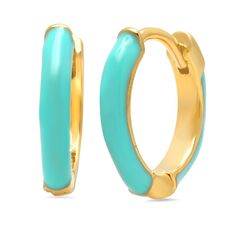 TAI Enamel Huggies - Style Code: TE-1208 - Gold plating over brass-Nickel Free - Enamel coating - Authorized TAI Retailer - FREE Shipping on Orders over $100 - FLAT Fee of $5.00 under $100.00! Tai Jewelry, Silver Lamp, Rainbow Star, Twinkle Star, Star Studs, Tiffany Blue, Rock Crystal, Huggies Earrings, Teardrop Earrings