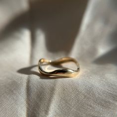 This one of a kind 14k yellow gold ring is hand carved in wax and casted through the lost wax casting process. This ring is one of eight available in this mini collection. Size 6 Wax Casted Jewelry, Lost Wax Casting Rings, Wax Carved Ring, Wax Carving Jewelry, Wavy Ring, Brand Aesthetic, Wax Carving, Mini Collection, Wax Casting