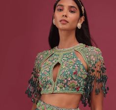 Unique Blouse Designs Stylists, Latest Lehenga Blouse Designs, Best Lehenga, Anushree Reddy, Lehenga Blouse Designs, Blouse Designs Indian, Salwar Kamiz, Elegant Blouse Designs