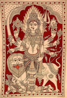 Durga Painting, Oh My Goddess, Goddess Durga, Indian Painting, Tanjore Painting